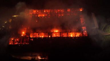 Fire in monastery