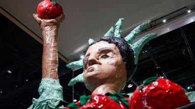 The Immokalee Statue of Liberty by Kat Rodriguez inside of the Smithsonian American History Museum