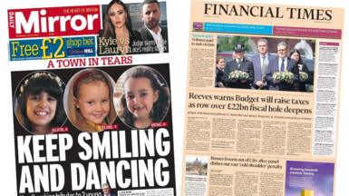 The front pages of the Daily Mirror and Financial Times 