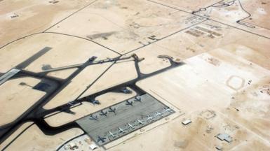 Aerial view of the Tanker Ramp at Al Udeid Air Base