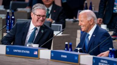 Sir Keir Starmerwith Joe Biden at Nato summit in Washington DC