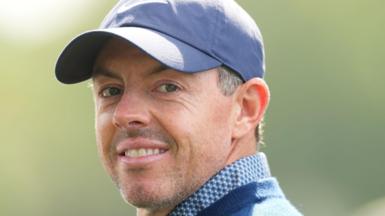 Rory McIlroy smiles during the 2026 Masters