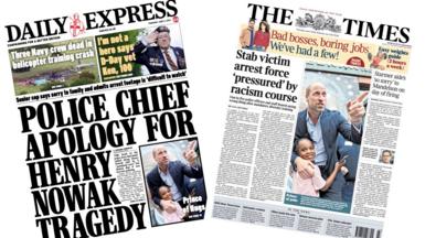 A composite image of the front pages of the Daily Express and the Times on 4 June 2026