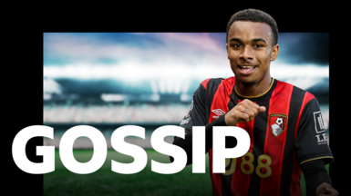 Eli Junior Kroupi behind a gossip graphic