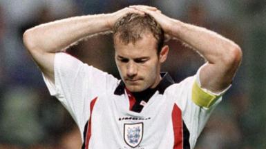 England captain Alan Shearer after losing to Argentina at the 1998 World Cup