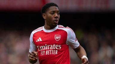 Myles Lewis-Skelly in action for Arsenal 