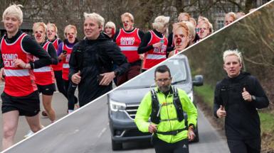 Jamie Laing runs on day 1 of his Comic Relief challenge