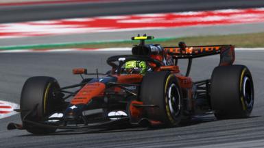 McLaren's Lando Norris in second practice for the Barcelona-Catalunya Grand Prix