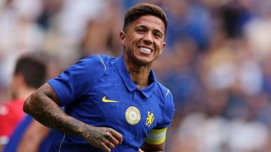 Enzo Fernandez grits his teeth while playing for Chelsea