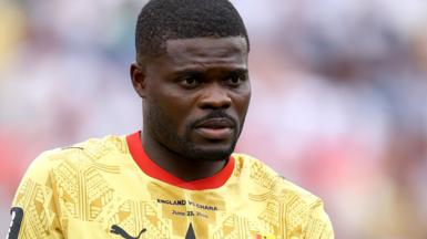 Thomas Partey looks on before Ghana's match against England