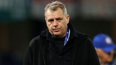 Chelsea co-owner Todd Boehly looks glum
