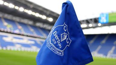 A detailed view of an Everton corner flag is seen prior to the Premier League match between Everton and West Ham United at Hill Dickinson Stadium on September 29, 2025