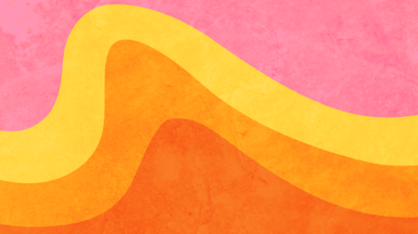 A designed image showing four coloured waves - a pink, yellow and orange one