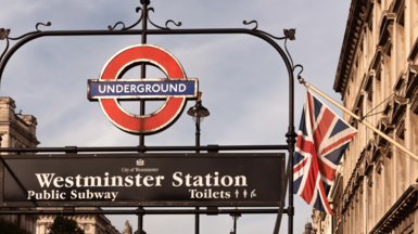 Stock image of Westminster tube station