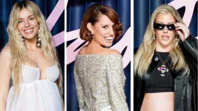 Sienna Miller, Raye and Ellie Goulding in a composite image at the Fashion Awards on 1 December 2025.