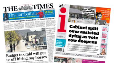 The Times and the i front pages