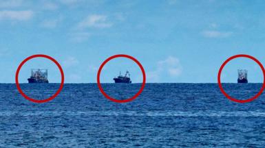 Chinese ships  off the coast of Pagasa
