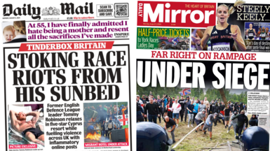 Daily Mail and Daily Mirror front pages for 5 August