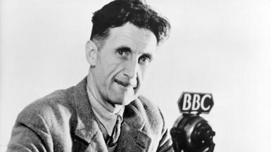 George Orwell at a BBC microphone