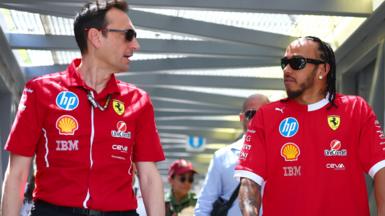 Riccardo Adami and Lewis Hamilton