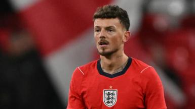 Ben White playing for England at Wembley