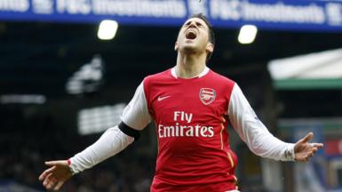A frustrated Cesc Fabregas reacts during Arsenal's match at Birmingham in 2008