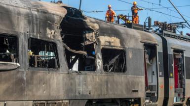 damaged train