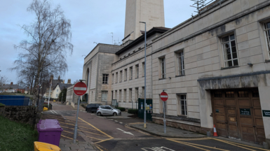 Newport Civic Centre, a sprawling white-stone building