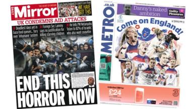 The front pages of the Daily Mirror and Metro newspapers.