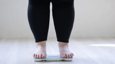 Person standing on scales