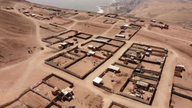 Aerial view of the Alto Hospicio area, showing dry conditions