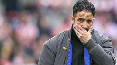 Manager Ruben Amorim looks dejected after another Manchester United defeat