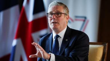 Sir Keir Starmer speaking at the G7 summit