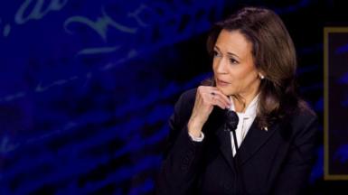 Kamala Harris listens during the debate 