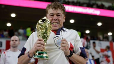 England superfan Andy Milne at the 2022 World Cup in Qatar