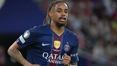 Bradley Barcola playing for Paris St-Germain