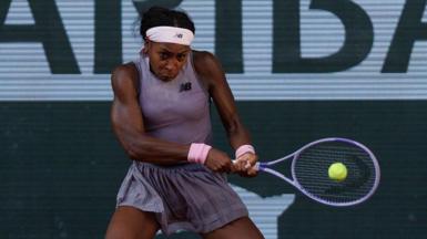 Coco Gauff in action at the 2026 French Open