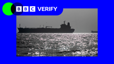 An image of a tanker with the BBC Verify branding