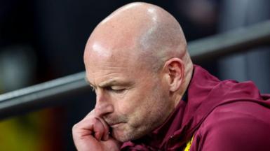 A pensive England interim manager Lee Carsley during the Wembley defeat against Greece