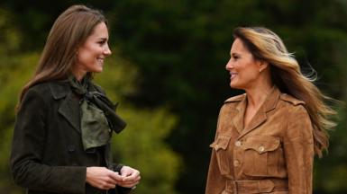 The Princess of Wales (left) and First Lady Melania Trump in Frogmore Gardens in Windsor, Berkshire, on day two of US President Donald Trump's second state visit to the UK. 