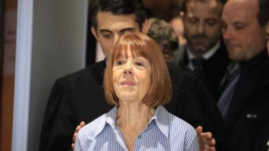 Gisele Pelicot speaks to the media at the criminal court in Avignon, southern France, 19 December 2024. 