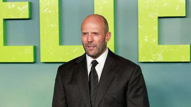 Jason Statham wearing a suit at the premiere of Shelter