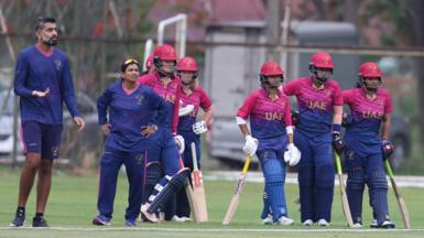 UAE players padded up 
