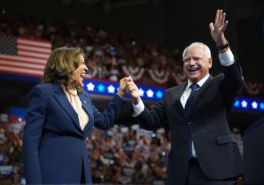 Kamala Harris and Tim Walz