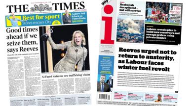 The cover of the i and The Times