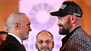 Oleksandr Usyk faces off with Tyson Fury