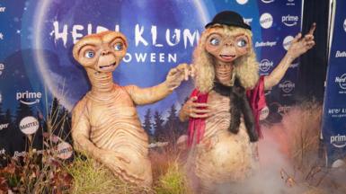 Model Heidi Klum and husband Tom Kaulitz, both dressed as E.T. at Klum's 23rd Annual Halloween Party at the Hard Rock Hotel New York