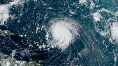 Satellite image of hurricane