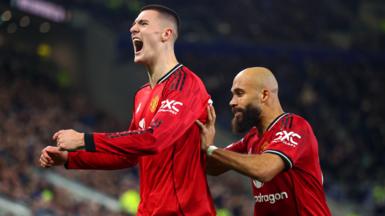 Benjamin Sesko celebrates