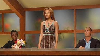 Runway expert J Alexander, creator and executive producer Tyra Banks and photographer Nigel Barker on America's Next Top Model judging panel. 